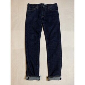 Uniqlo Jeans Mens 31x32 (31x29) Blue Selvedge Skinny Fit Denim Dark Wash Preppy